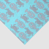 Kreeften Krabben Patroon Blauwe Tissue Papier (Detail)