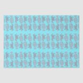 Kreeften Krabben Patroon Blauwe Tissue Papier (Voorkant)