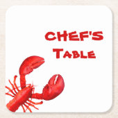 Kreeften langoesten kookfeest rood wit kartonnen onderzetters (Voorkant)