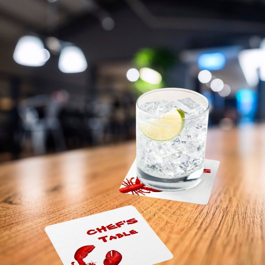 Kreeften langoesten kookfeest rood wit kartonnen onderzetters