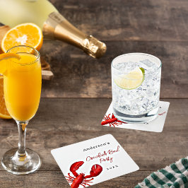 Kreeften langoesten kookfeest rood wit kartonnen onderzetters