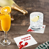 Kreeften langoesten kookfeest rood wit kartonnen onderzetters