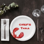 Kreeften langoesten kookfeest rood wit papieren bordje