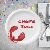Kreeften langoesten kookfeest rood wit papieren bordje