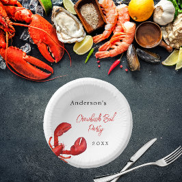 Kreeften langoesten kookfeest rood wit papieren kommen