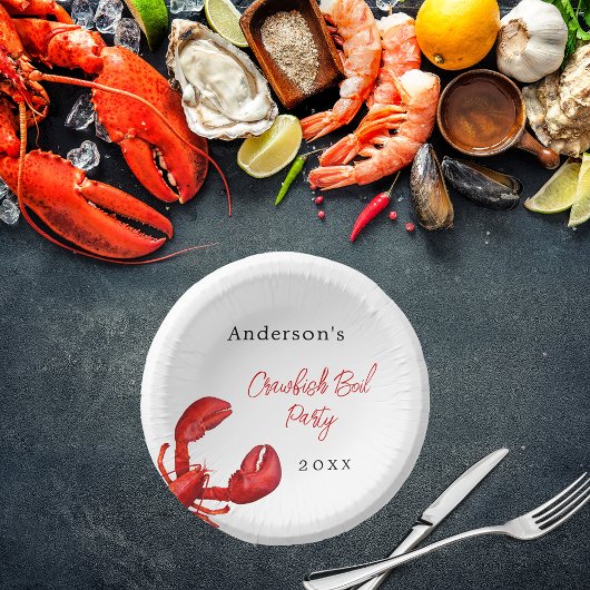 Kreeften langoesten kookfeest rood wit papieren kommen