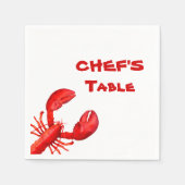 Kreeften langoesten kookfeest rood wit servet (Voorkant)