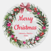  kreeften met rode sneeuwvlokken ronde sticker (Voorkant)