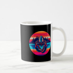 Kreeften vissen Zonsondergang Retro Stijl Vintage  Koffiemok