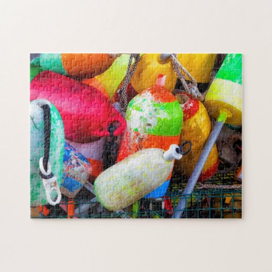 Kreeftenboeien bij Bass Harbor Legpuzzel (Horizontaal)
