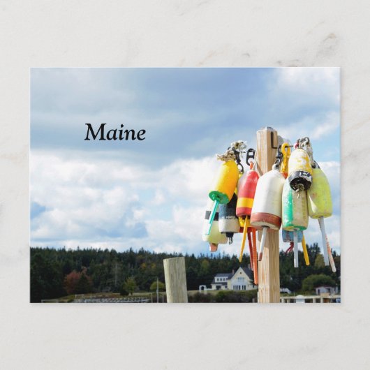 kreeftenboeien in Maine Briefkaart (Voorkant)