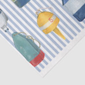 Kreeftenboeien op blauw gestreept decoupage papier (Detail)