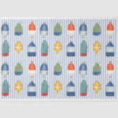 Kreeftenboeien op blauw gestreept decoupage papier (Voorkant)