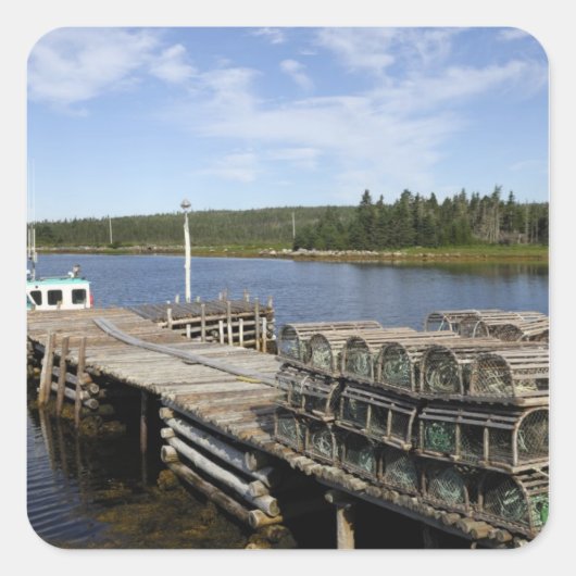 Kreeftenboot, Mushaboom, Nova Scotia, Canada Vierkante Sticker (Voorkant)