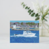Kreeftenboot Portland, Maine Briefkaart (Staand voorkant)