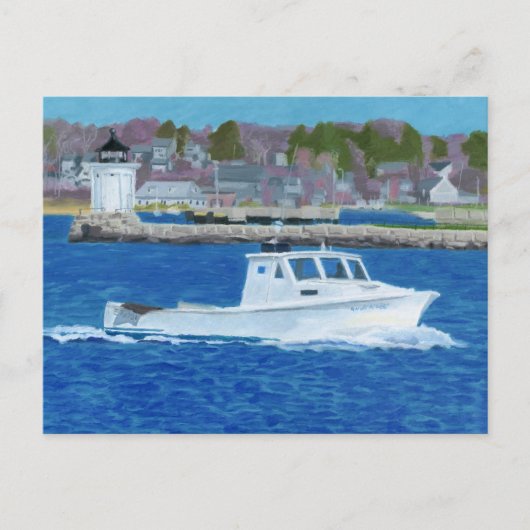 Kreeftenboot Portland, Maine Briefkaart (Voorkant)