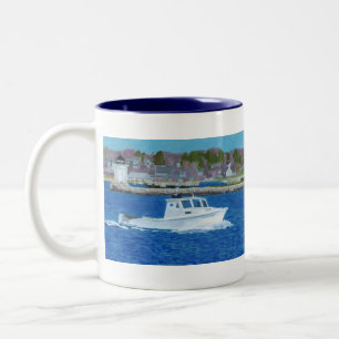 Kreeftenboot Portland, Maine Tweekleurige Koffiemok