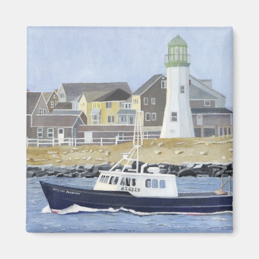 Kreeftenboot Scituate Harbor Magneet (Voorkant)