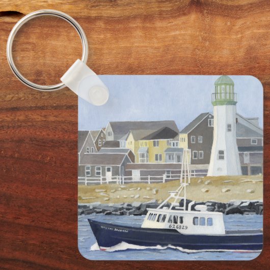 Kreeftenboot Scituate Harbor Sleutelhanger (Voorkant)