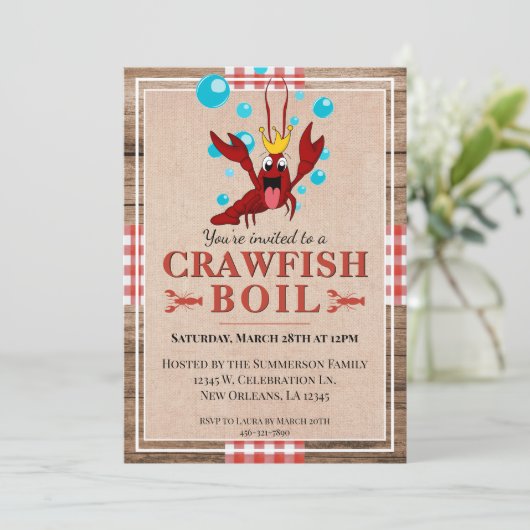 Kreeftenfeest Familie Reünie Rustieke Zomerfeest Kaart (Staand voorkant)