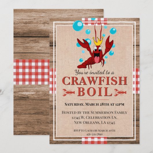 Kreeftenfeest Familie Reünie Rustieke Zomerfeest Kaart (Voorkant / Achterkant)