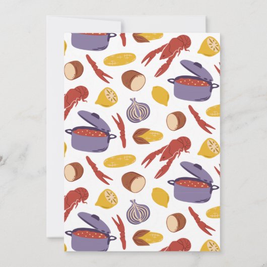 Kreeftenfeest Koppel Bruiloft Feest Kaart (Achterkant)