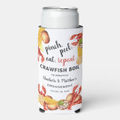 Kreeftenfeest Koppel Verloving Feest Seltzer Blikjeskoeler (Seltzer Voorkant)