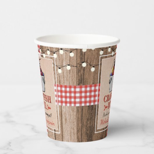 Kreeftenfeest Rivierkreeften Rustic Verlovingsfees Papieren Bekers (Rechts)