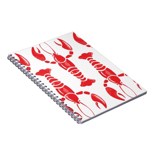 Kreeftenillustratie: Waterverf Naadloze Achtergron Notitieboek (Rechterzijde)