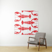 Kreeftenillustratie: Waterverf Naadloze Achtergron Wandkleed (In Situ (horizontaal))