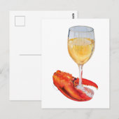 Kreeftenklauw en wijnglas briefkaart (Voorkant / Achterkant)