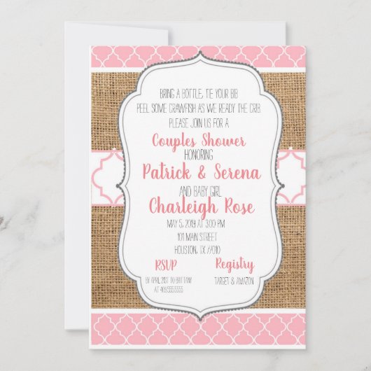Kreeftenkoppels Baby Shower Kaart (Voorkant)