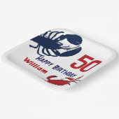 Kreeftenkrab Gelukkig Verjaardagsfeest Papieren Bordje (Gebogen)