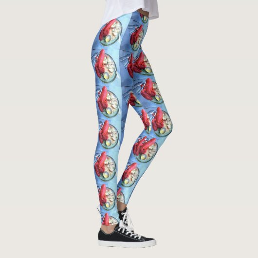 Kreeftenliefhebber blauw leggings (Rechts)