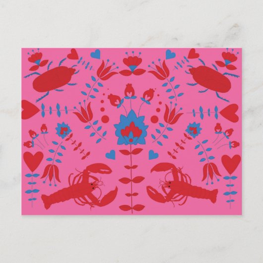 kreeftenpatroon briefkaart (Voorkant)