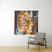 Kreeftenrol en aardappelchips wandkleed (In Situ (horizontaal))