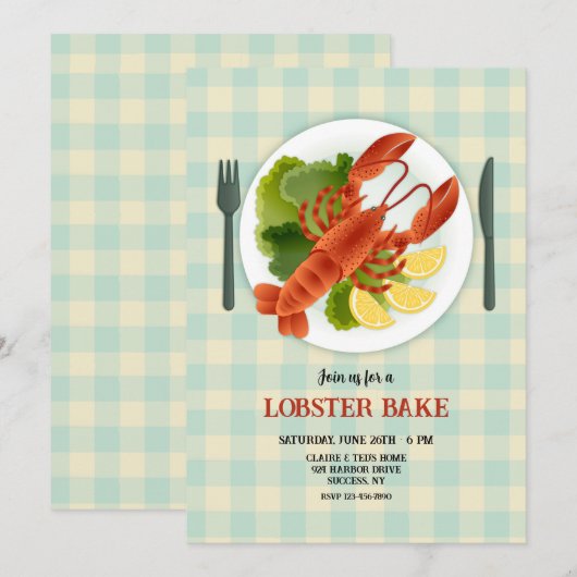 kreeftenschotel kaart (Voorkant / Achterkant)