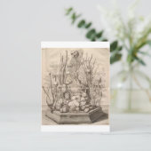 kreeftenskeletten, schedels en bomen briefkaart (Staand voorkant)