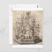 kreeftenskeletten, schedels en bomen briefkaart (Voorkant / Achterkant)