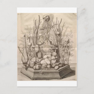 kreeftenskeletten, schedels en bomen briefkaart