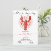 Kreeftensoep Feest Cray Cray Mardi Gras Feest Kaart (Staand voorkant)