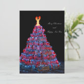 Kreeftenval kerstboom Fox's kreeft Feestdagenkaart (Staand voorkant)