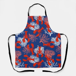 Kreeftenzemelpartij met patroon schort