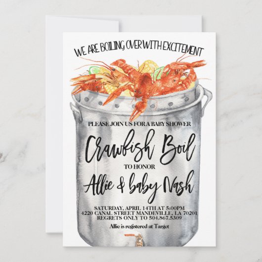 Kreeftfeest Baby Shower Uitnodiging (Voorkant)