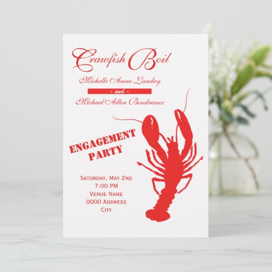 Kreeftfeest Verlovingsfeest Kaart (Staand voorkant)