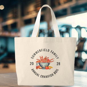 Kreeftfeestje Zeevruchten Kookpot Op Maat Gemaakte Grote Tote Bag