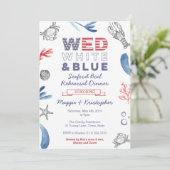 Kreeftmaal Receptie Dinner, Rood Wit Blauw Kaart (Staand voorkant)