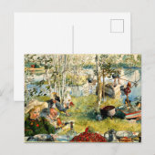 Kreeftvissen, kunstwerk van Carl Larsson Briefkaart (Voorkant / Achterkant)