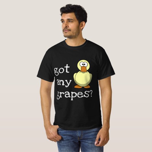 Kreeg druiven - grappige eend t-shirt (Voorkant volledig)