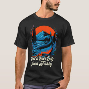 Kreeg een bierbuik van het vissen  Bier  Humor Dri T-shirt